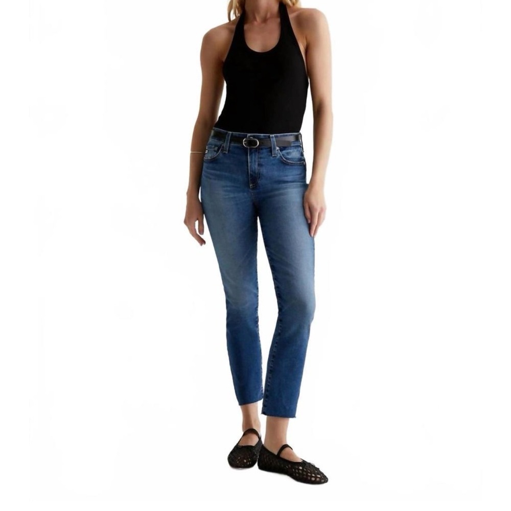 Ag Adriano Goldschmied Mari Crop Jeans High Rise Slim Straight Fit Size 28r